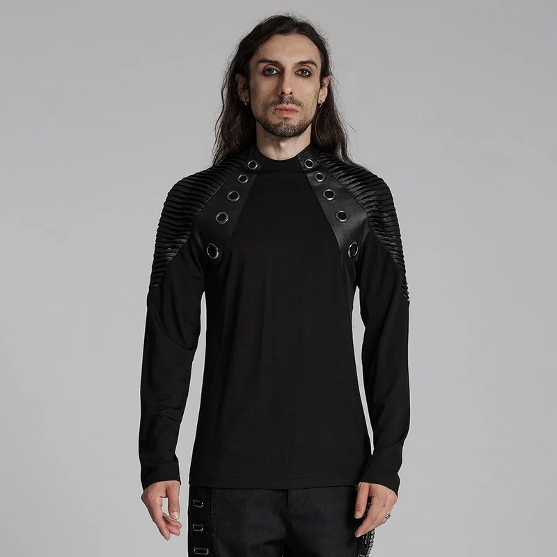 Punk Plissee-Loop-Shirt für Herren