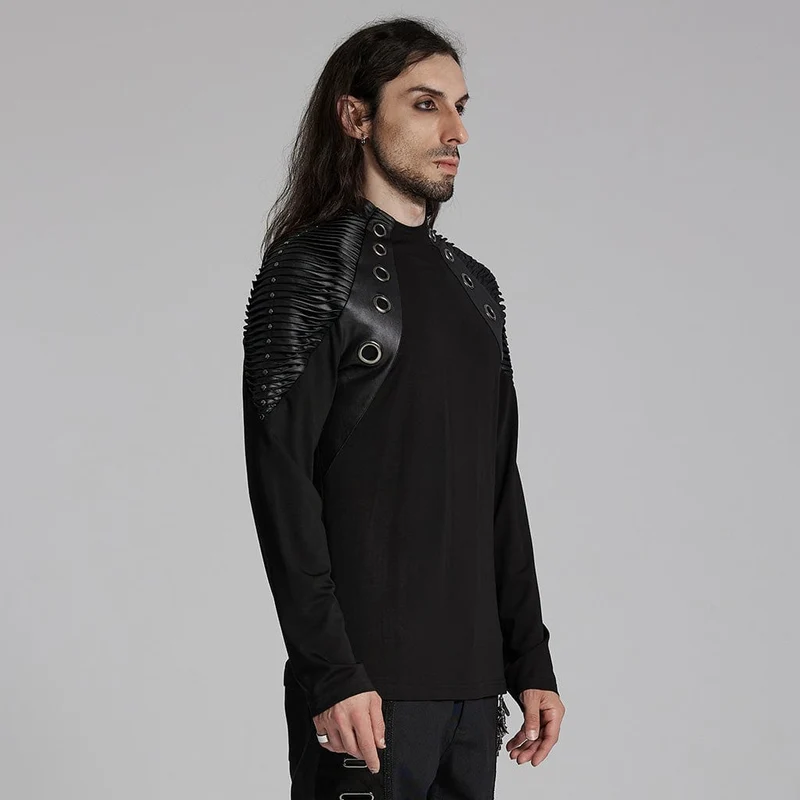 Punk Plissee-Loop-Shirt für Herren