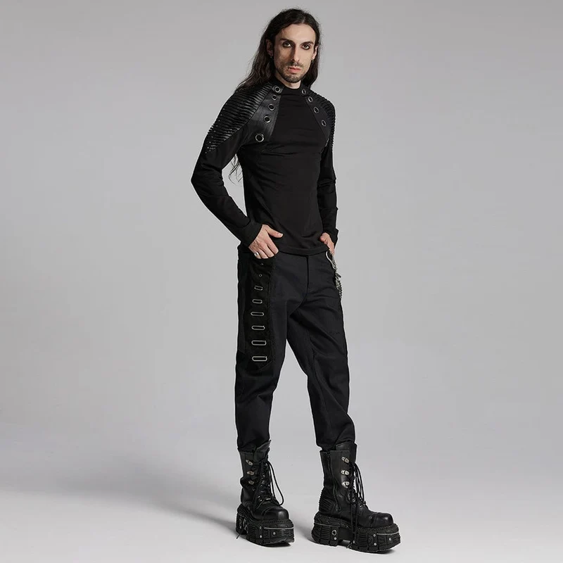 Punk Plissee-Loop-Shirt für Herren