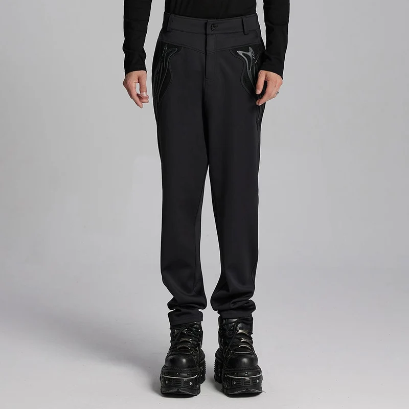 Herrenhose mit Cyberpunk-Patch und Nieten