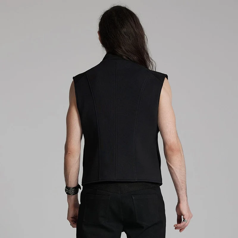 Cyberpunk Bucke-Up-Weste mit Reißverschluss für Herren