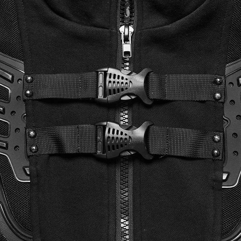 Cyberpunk Bucke-Up-Weste mit Reißverschluss für Herren