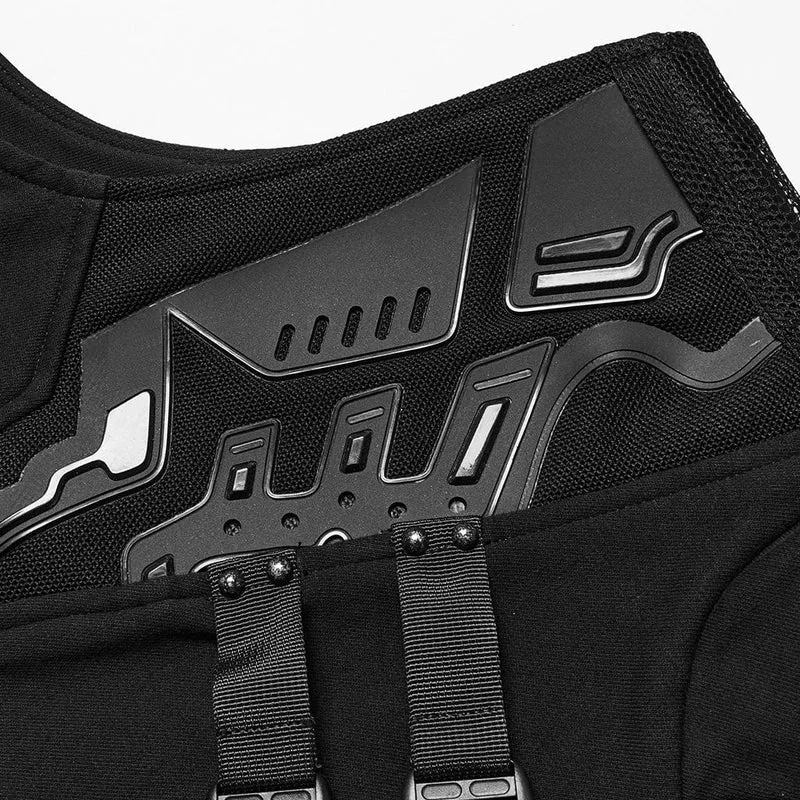 Cyberpunk Bucke-Up-Weste mit Reißverschluss für Herren