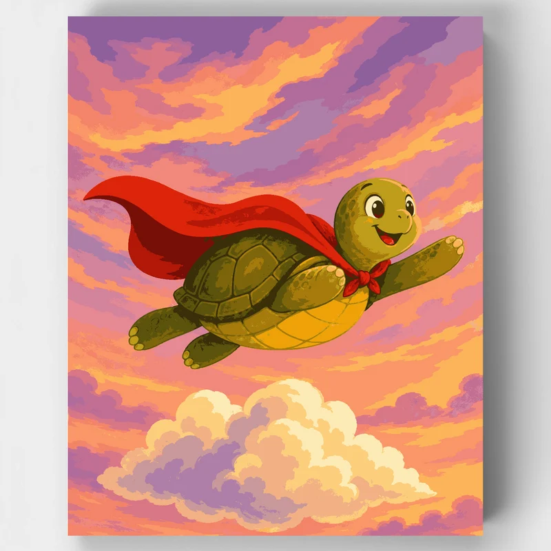 Super Turtle Flight - Paint by Numbers Kit