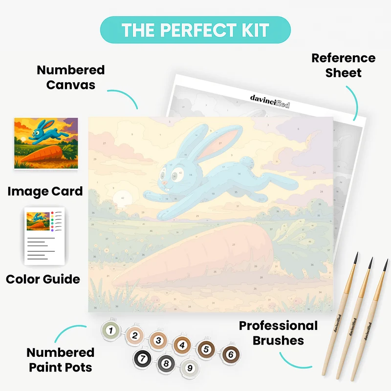 Leaping Bunny Carrot - Paint by Numbers Kit