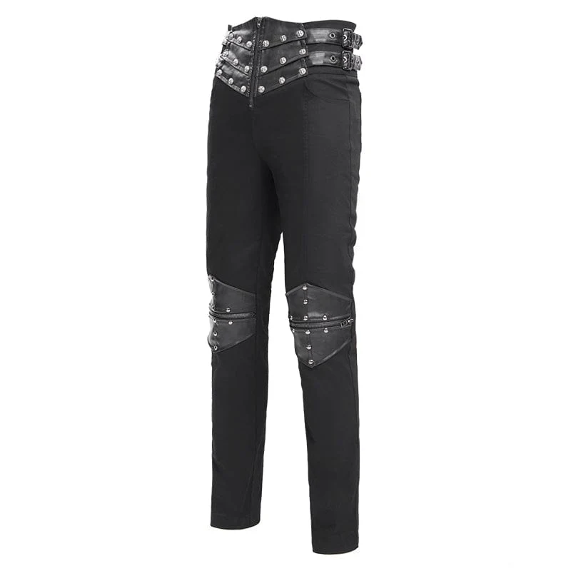 Gothic-Hose mit Schnallen und Nieten für Herren