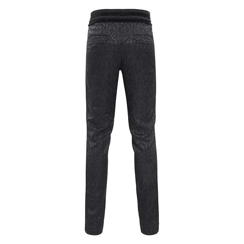 Herrenhose mit Reißverschluss und Blumenmuster im Gothic-Stil