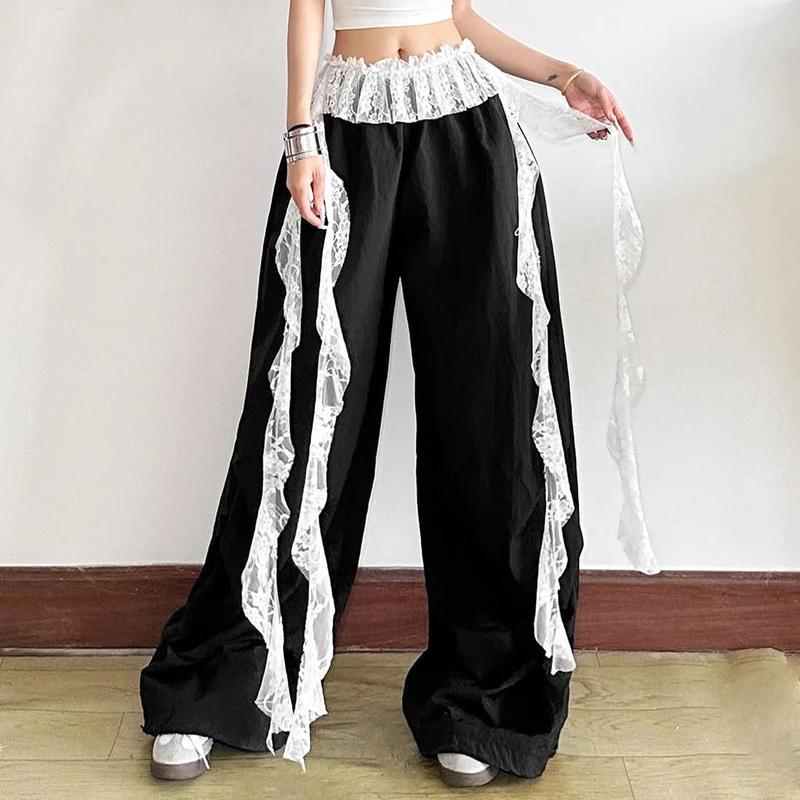 Lace ruffle ruched decor belt