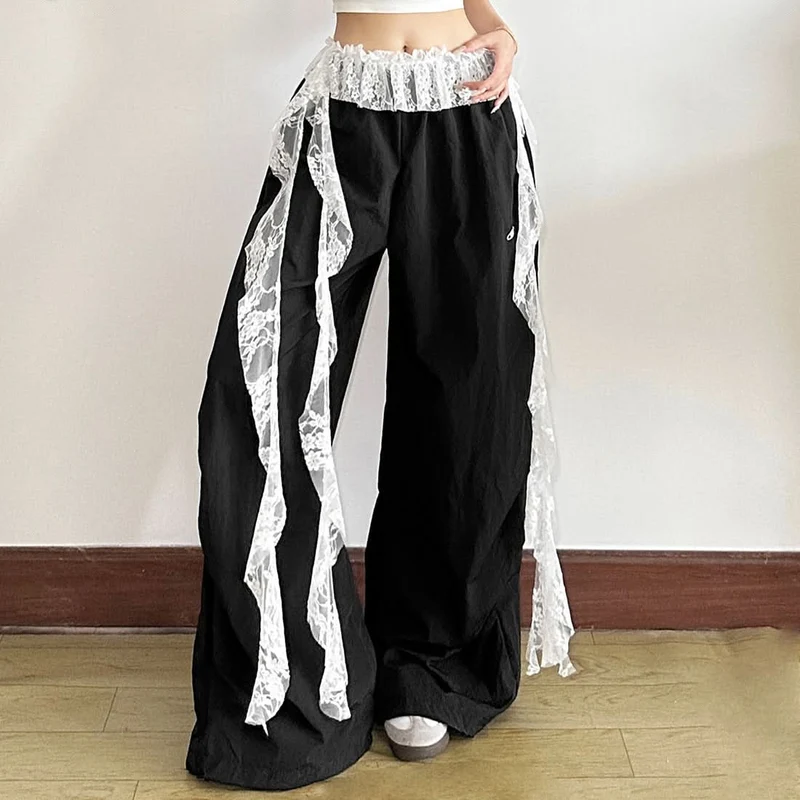 Lace ruffle ruched decor belt