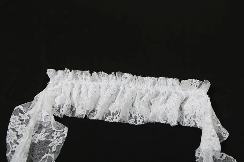 Lace ruffle ruched decor belt
