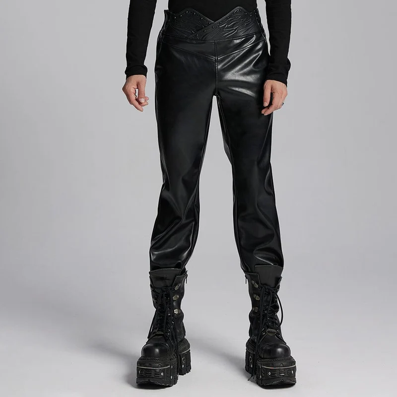 Herrenhose mit Punk-Print und Bund