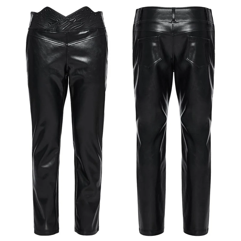 Herrenhose mit Punk-Print und Bund