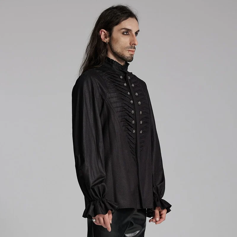 Gothic-Hemd mit Rüschen und Beast Buckle für Herren