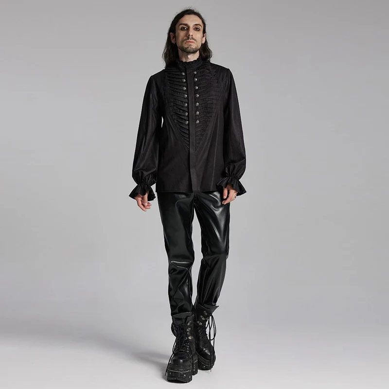 Gothic-Hemd mit Rüschen und Beast Buckle für Herren