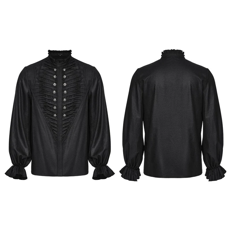 Gothic-Hemd mit Rüschen und Beast Buckle für Herren
