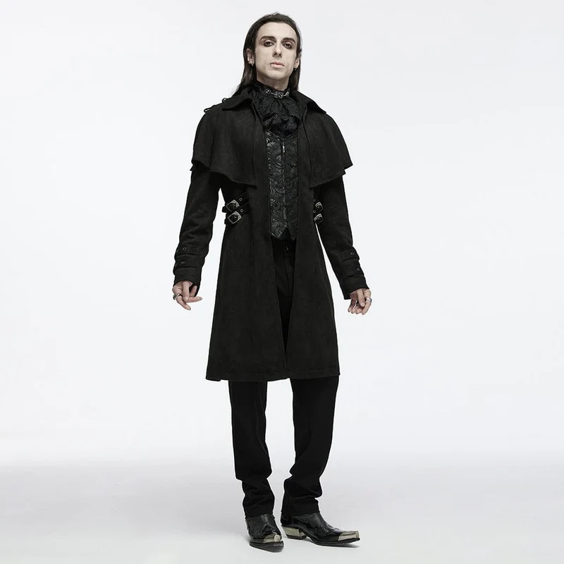 Gothic-Jacke mit Ösen und Schnalle für Herren