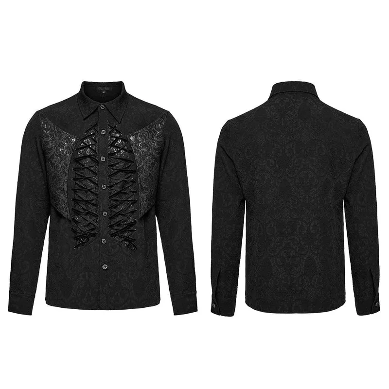 Gothic-Skelett-Shirt mit Kordelzug für Herren