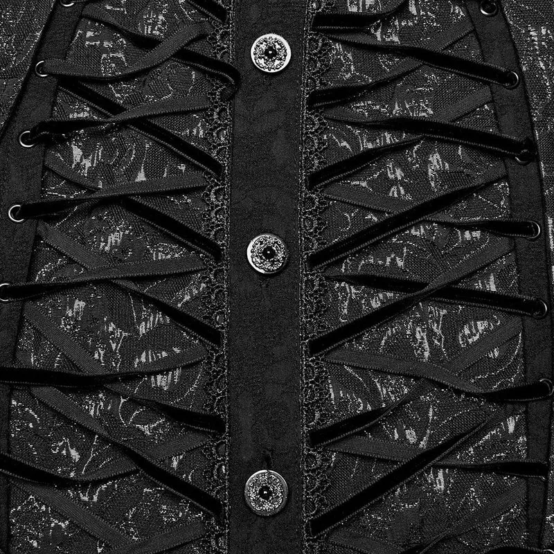 Gothic-Skelett-Shirt mit Kordelzug für Herren