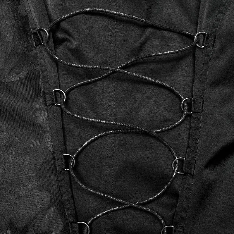 Gothic-Weste für Herren mit Schnürung, Reißverschluss und Kette