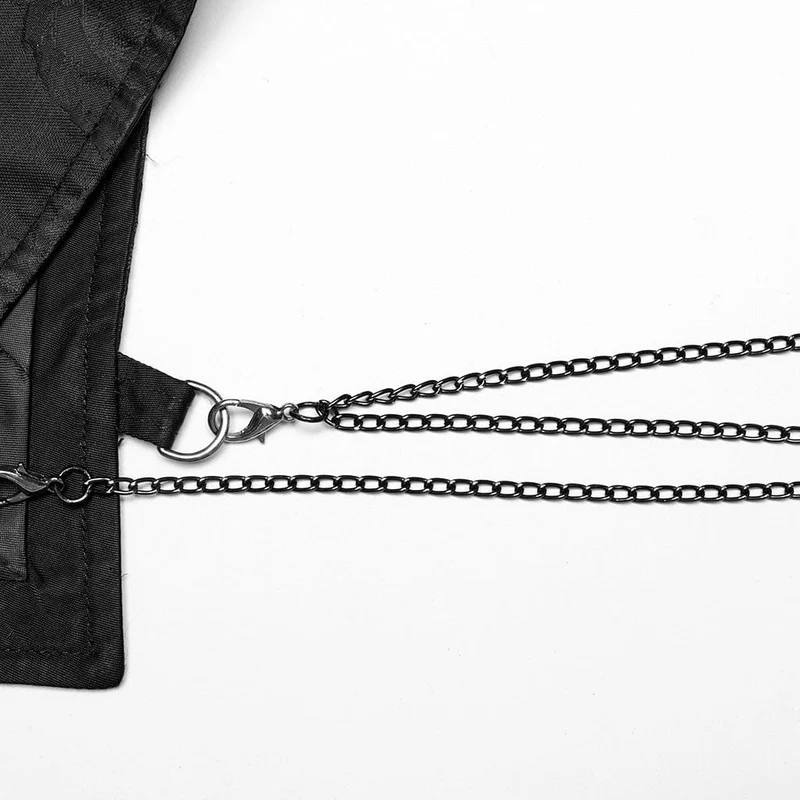 Gothic-Weste für Herren mit Schnürung, Reißverschluss und Kette