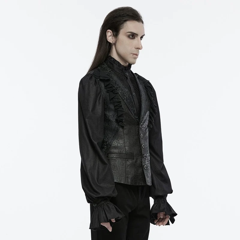 Gothic-Weste mit Rüschen und Schnalle für Herren
