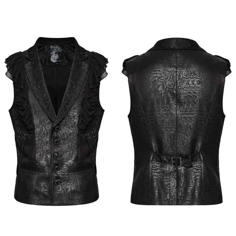 Gothic-Weste mit Rüschen und Schnalle für Herren