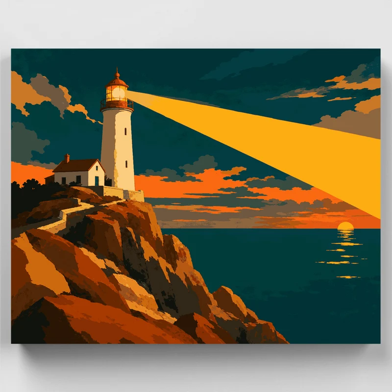 Coastal Beam at Sunset - Paint by Numbers Kit