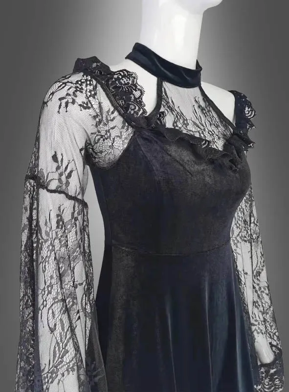 Schwarzes Gothic Samtkeid Dakaria