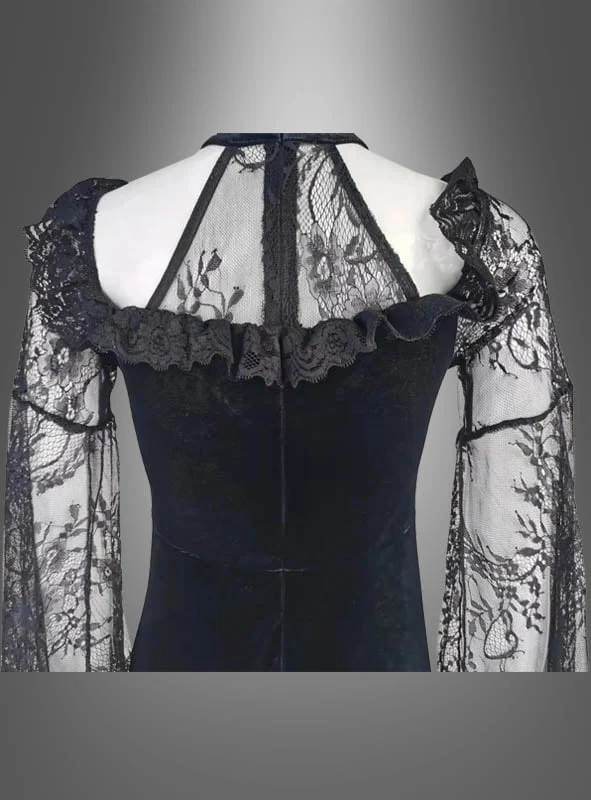 Schwarzes Gothic Samtkeid Dakaria