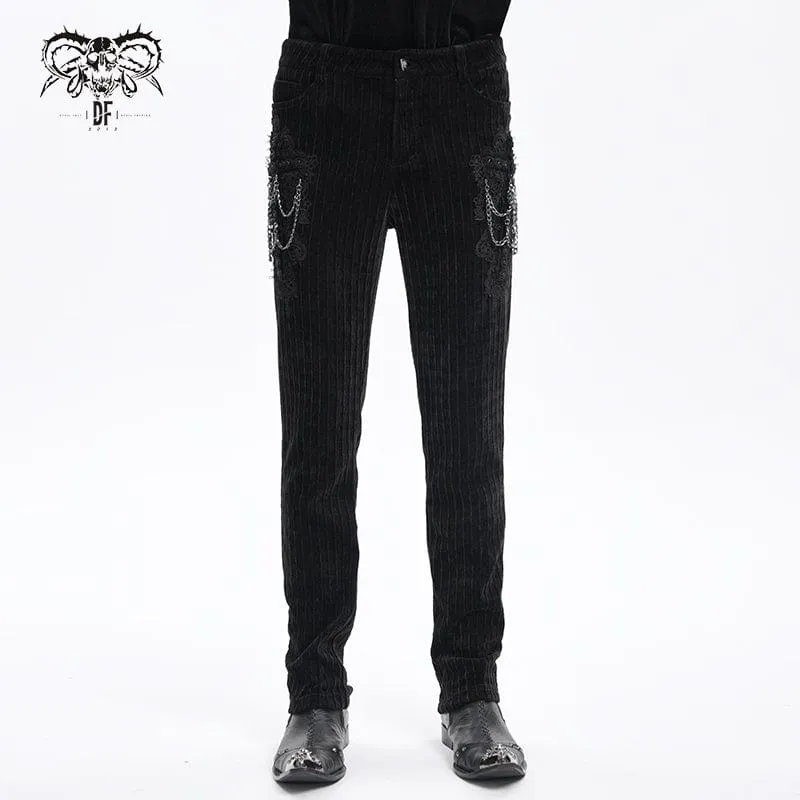 Gothic-Hose mit Ketten-Häkelmuster für Herren