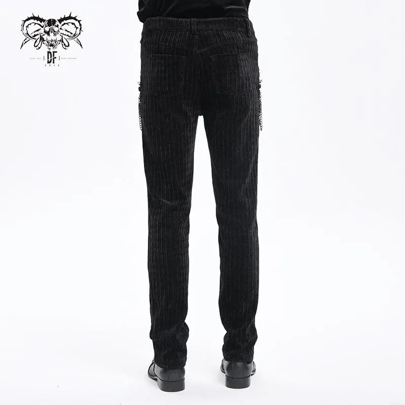 Gothic-Hose mit Ketten-Häkelmuster für Herren