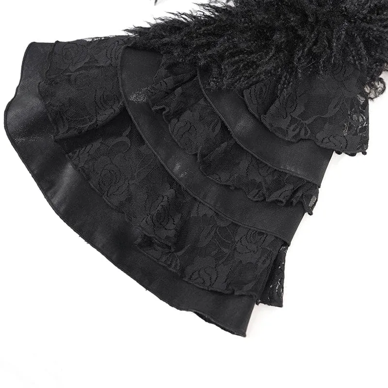 Gothic-Kettenspitzenjacke für Damen mit Kapuze