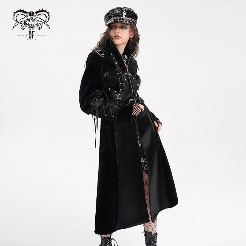 Gothic Mantel mit Schnallenverschluss und Ösen für Damen
