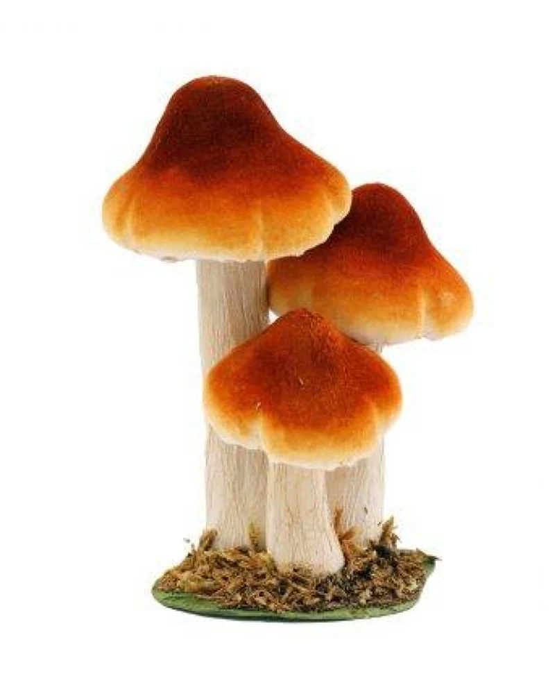 Herbstlicher Samt Pilz als Deko 17,5cm
