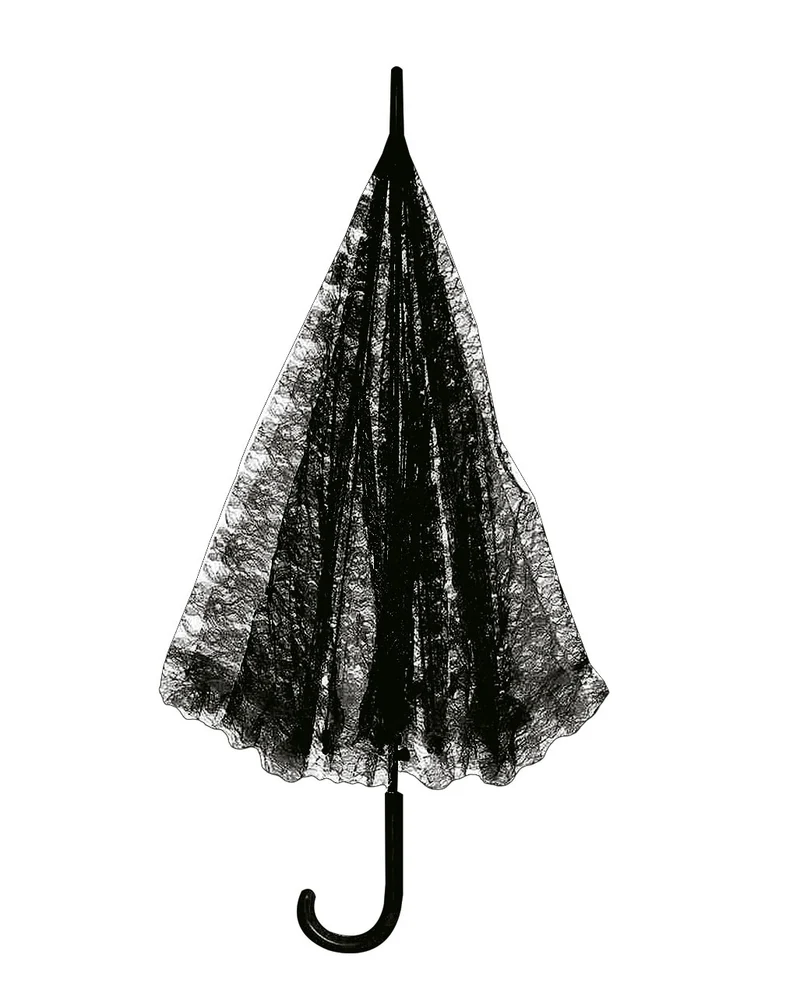 Gothic Sonnenschirm mit Spitze Schwarz