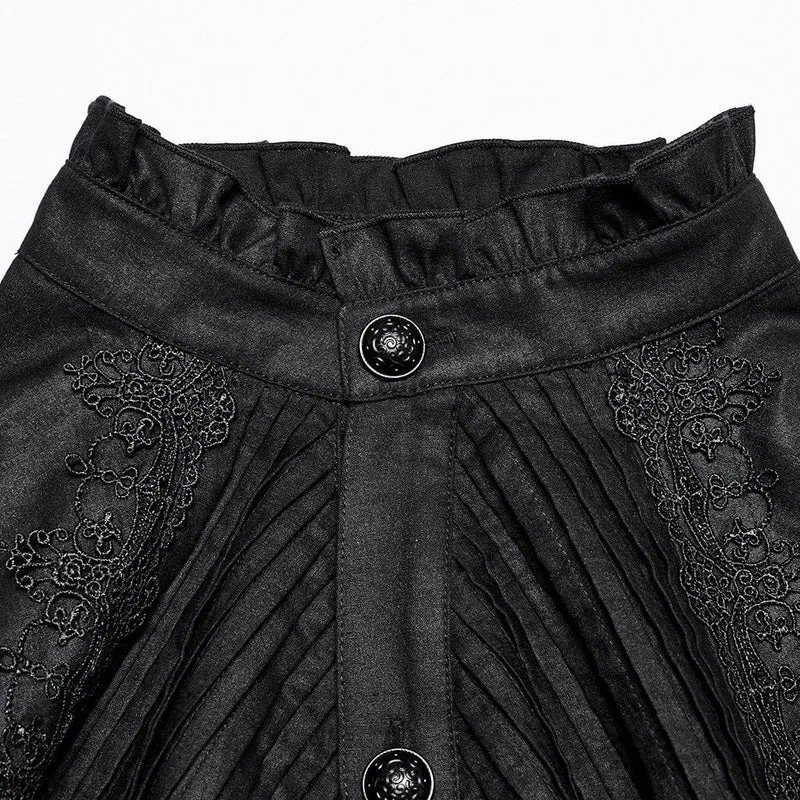 Gothic-Häkelhemd mit Puffärmeln für Herren