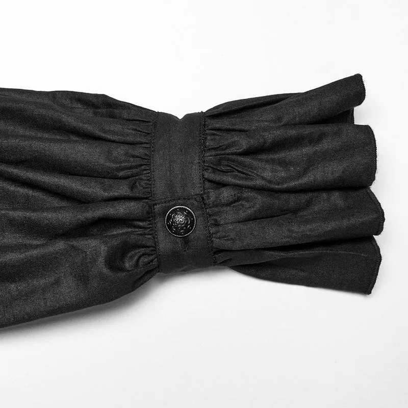 Gothic-Häkelhemd mit Puffärmeln für Herren