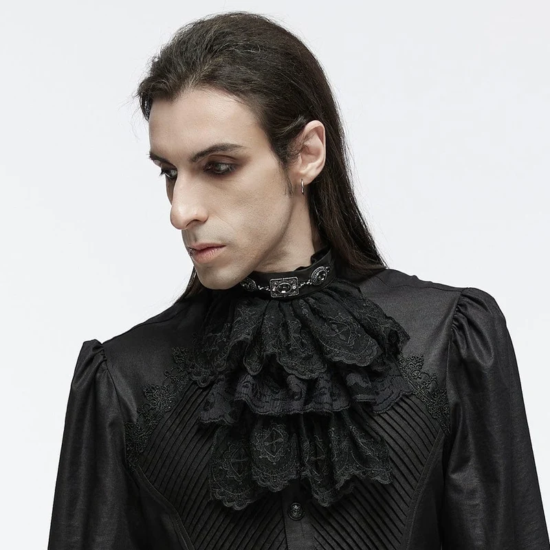Gothic-Krawatte aus Netzspitze und Diamanten für Herren