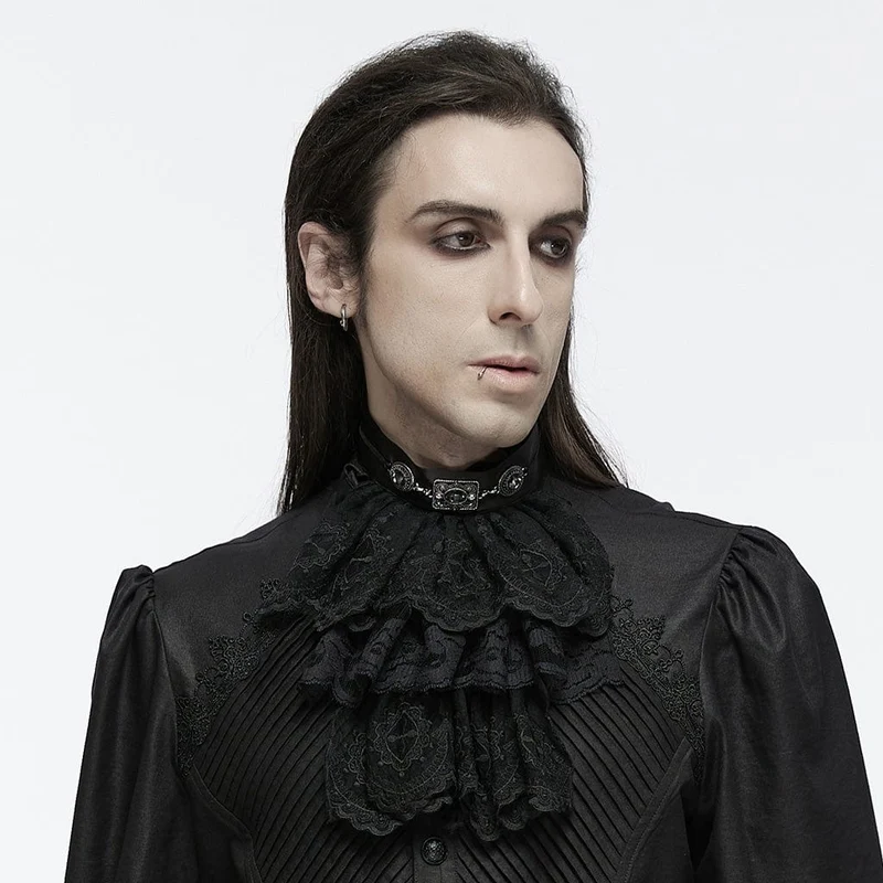 Gothic-Krawatte aus Netzspitze und Diamanten für Herren
