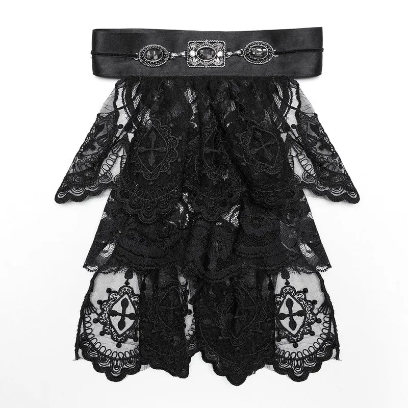 Gothic-Krawatte aus Netzspitze und Diamanten für Herren