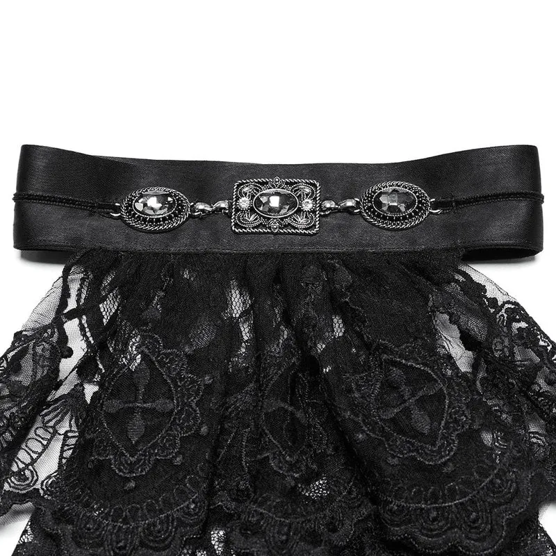 Gothic-Krawatte aus Netzspitze und Diamanten für Herren