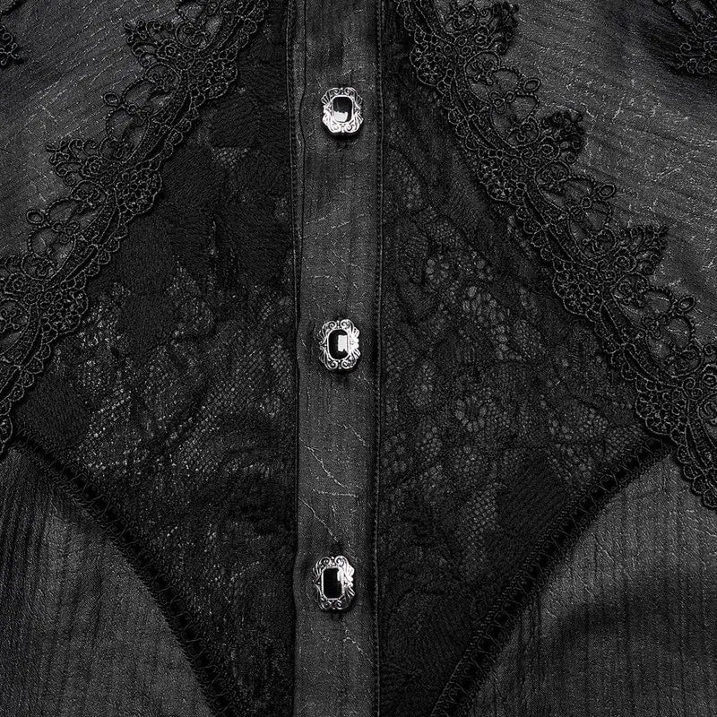 Gothic-Spitzenhemd mit Puffärmeln für Herren