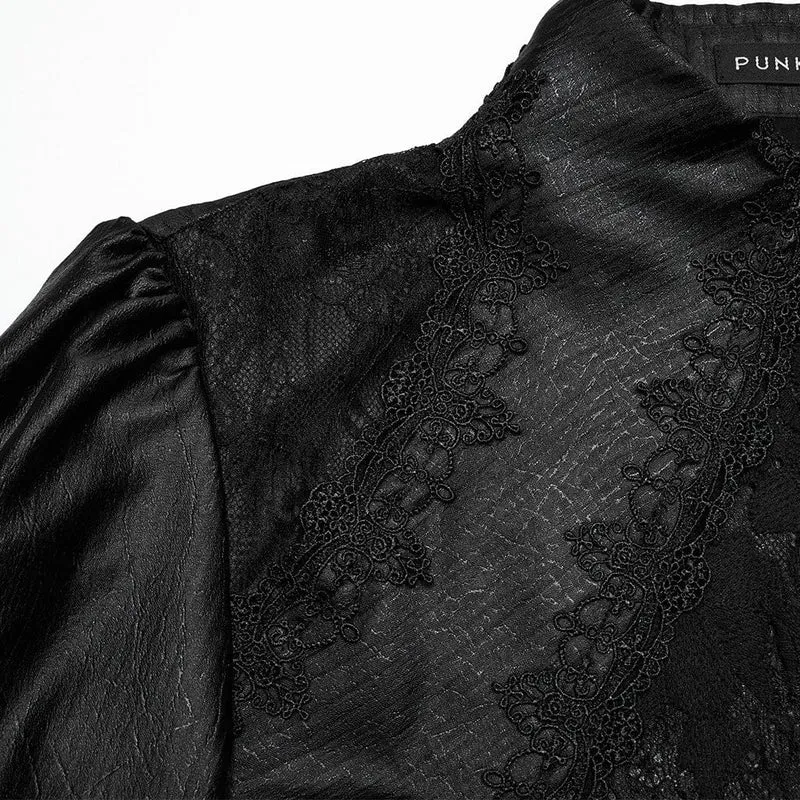 Gothic-Spitzenhemd mit Puffärmeln für Herren