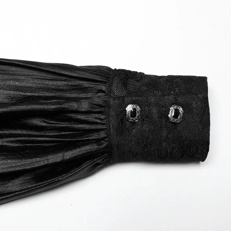Gothic-Spitzenhemd mit Puffärmeln für Herren