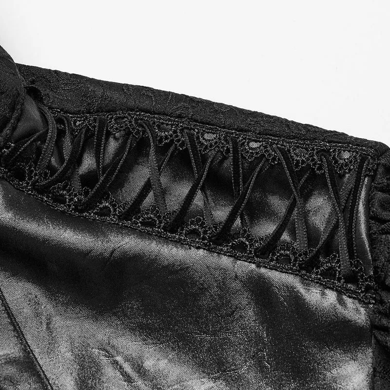 Gothic-Hemd mit Schnürung und Puffärmeln für Herren