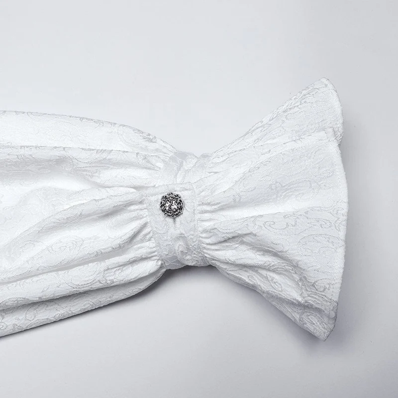 Gothic-Schnürhemd mit Puffärmeln für Herren in Weiß