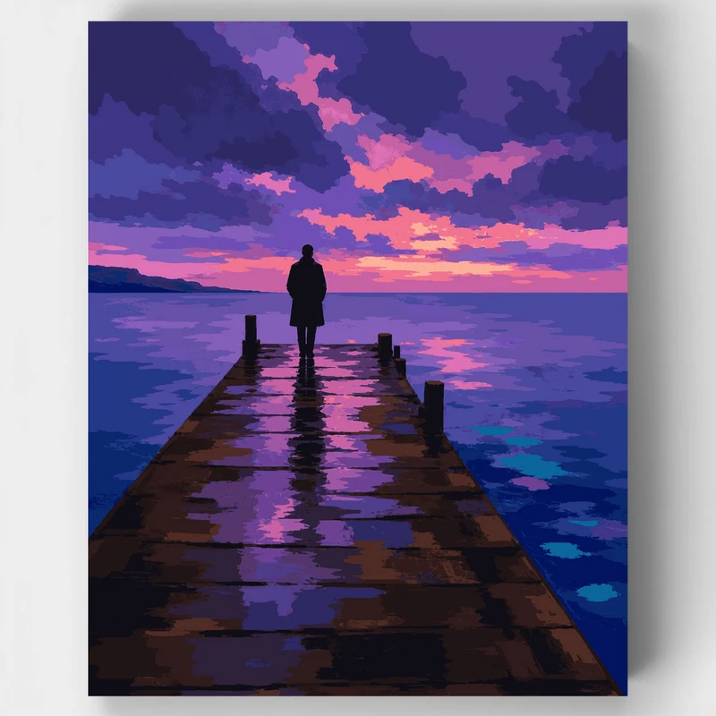Lone Figure at Dusk - Paint by Numbers Kit