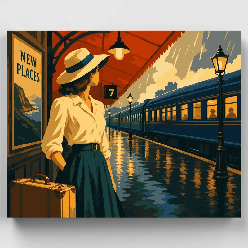 Rainy Platform Farewell - Paint by Numbers Kit