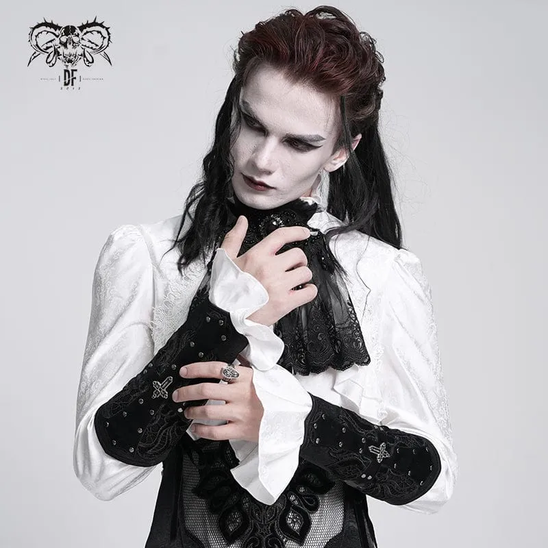 Gothic-Handschuhe mit Kreuz und Schnürung für Herren