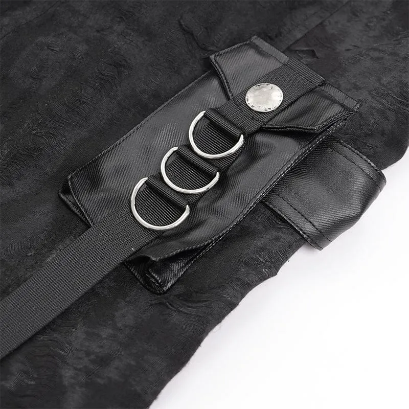 Gothic-Jacke mit Ösen und Kapuze für Herren